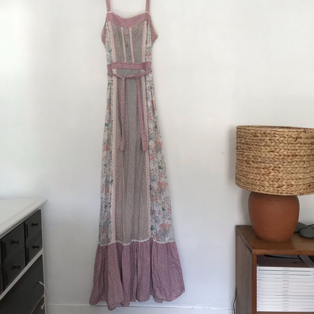 Vintage cotton maxi dress Gunne Sax style